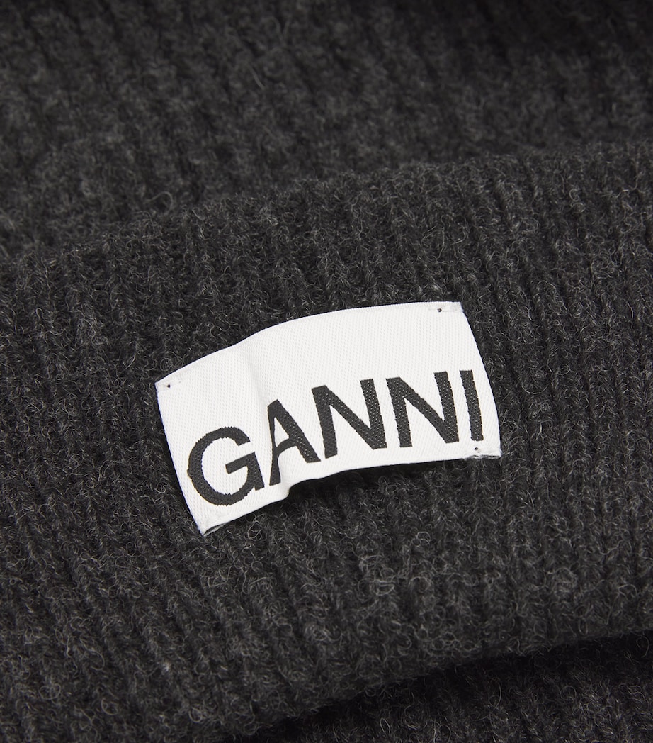 Logo-Patch Ribbed Beanie PHANTOM Image 3