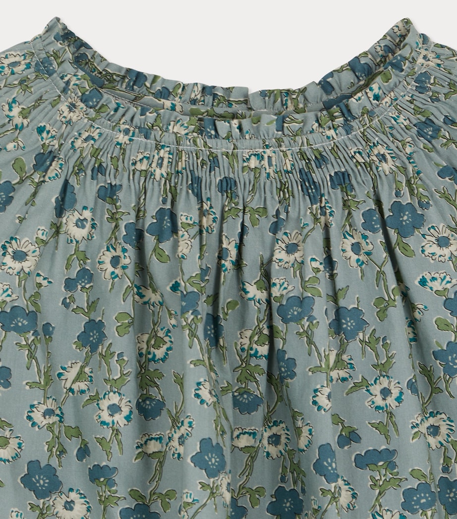 Cotton Floral Blandine Blouse (10-14 Years) VERT DE GRIS Image 3