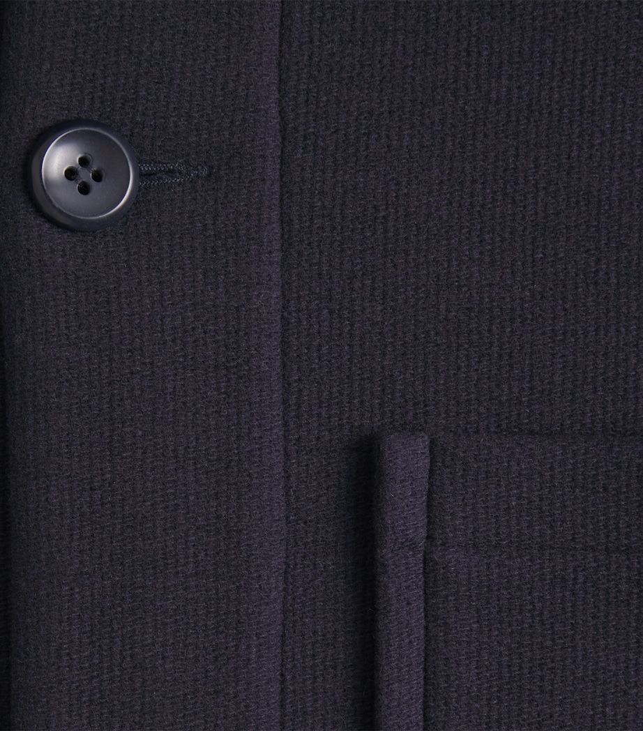 Sandro Paris Mens Wool-Blend Overshirt Midnight Blue Image 6