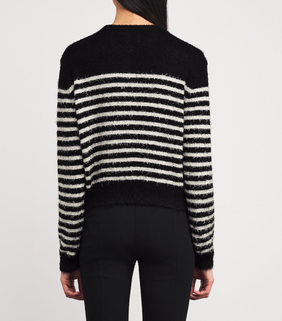 Silk-Cashmere Stripe Cardigan 397 BLACK/GLAZE Image 4