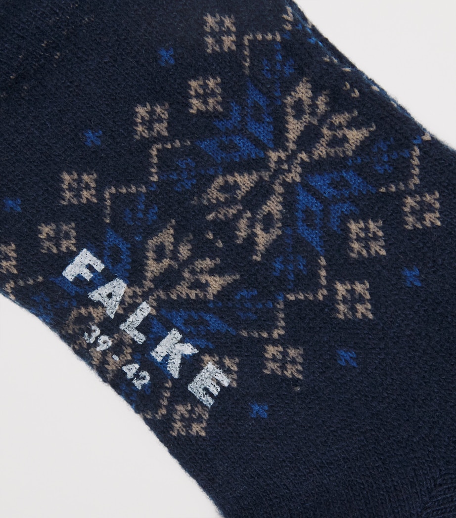 Falke Mens Wool-Cashmere Sky Limit Socks Space Blue Image 2
