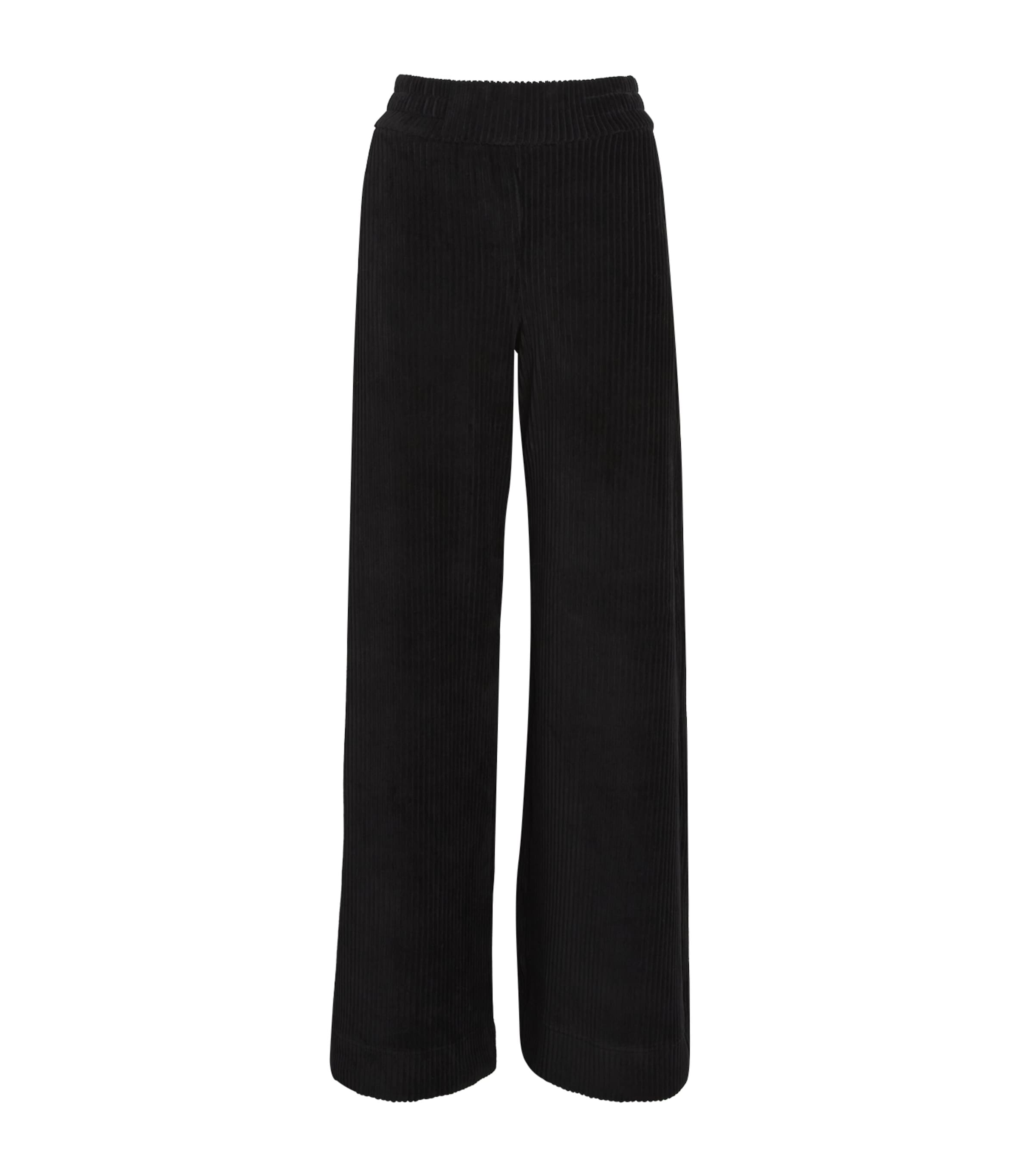 Me+em Fluid Cord Palazzo Trousers In Black