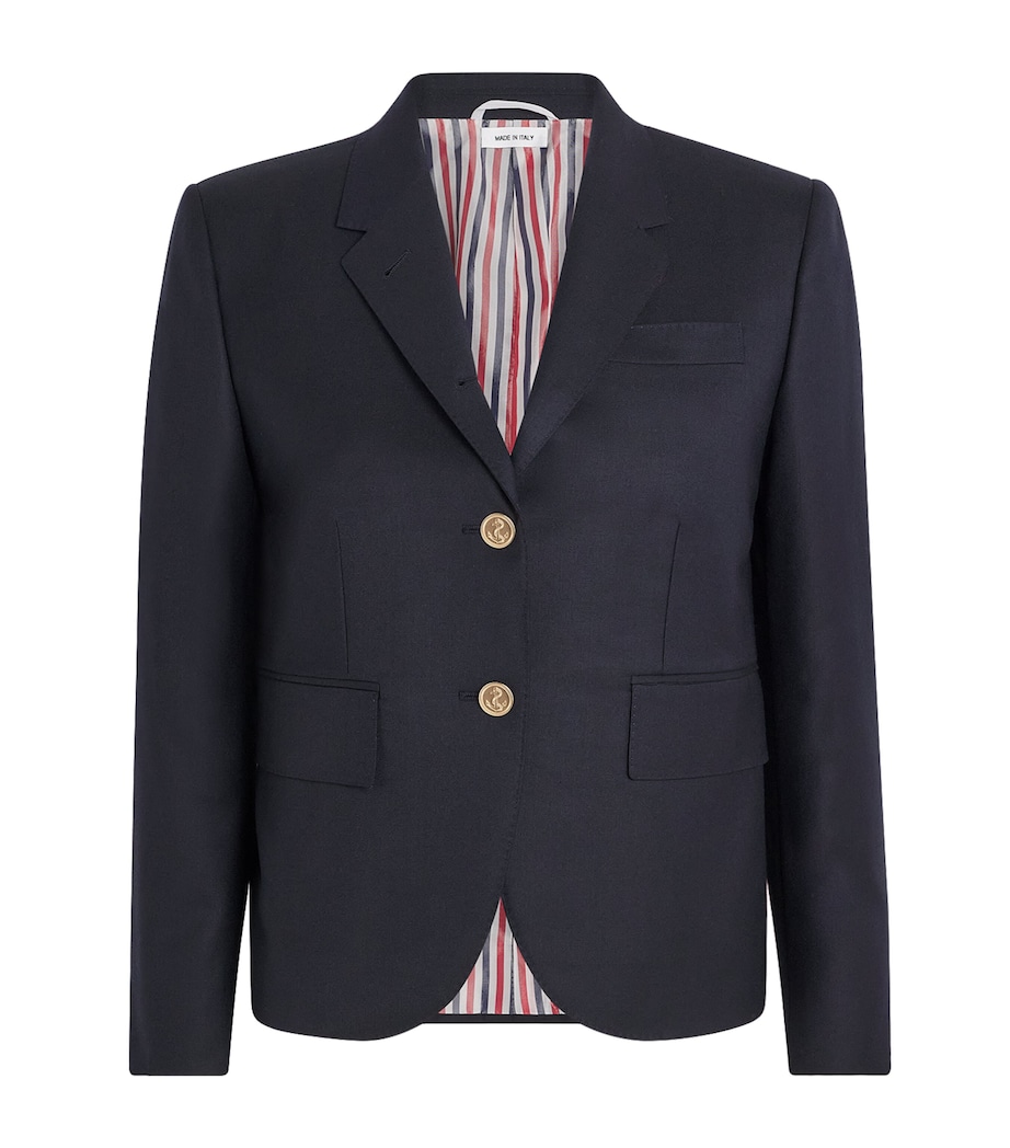 Thom Browne Womens Wool High Armhole Sport Coat Navy Image 1