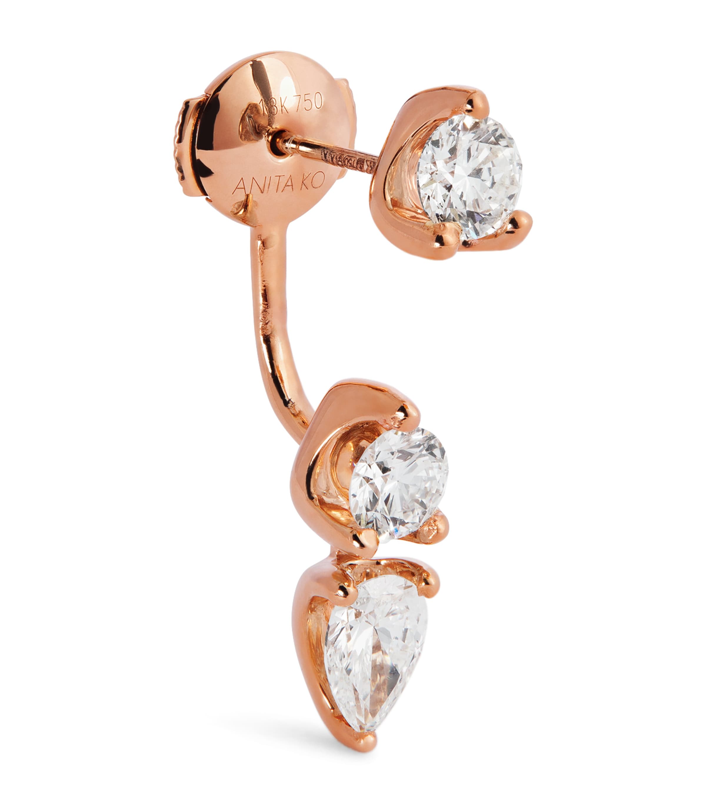 Anita Ko Rose Gold And Diamond Orbit Single Earring In Gold