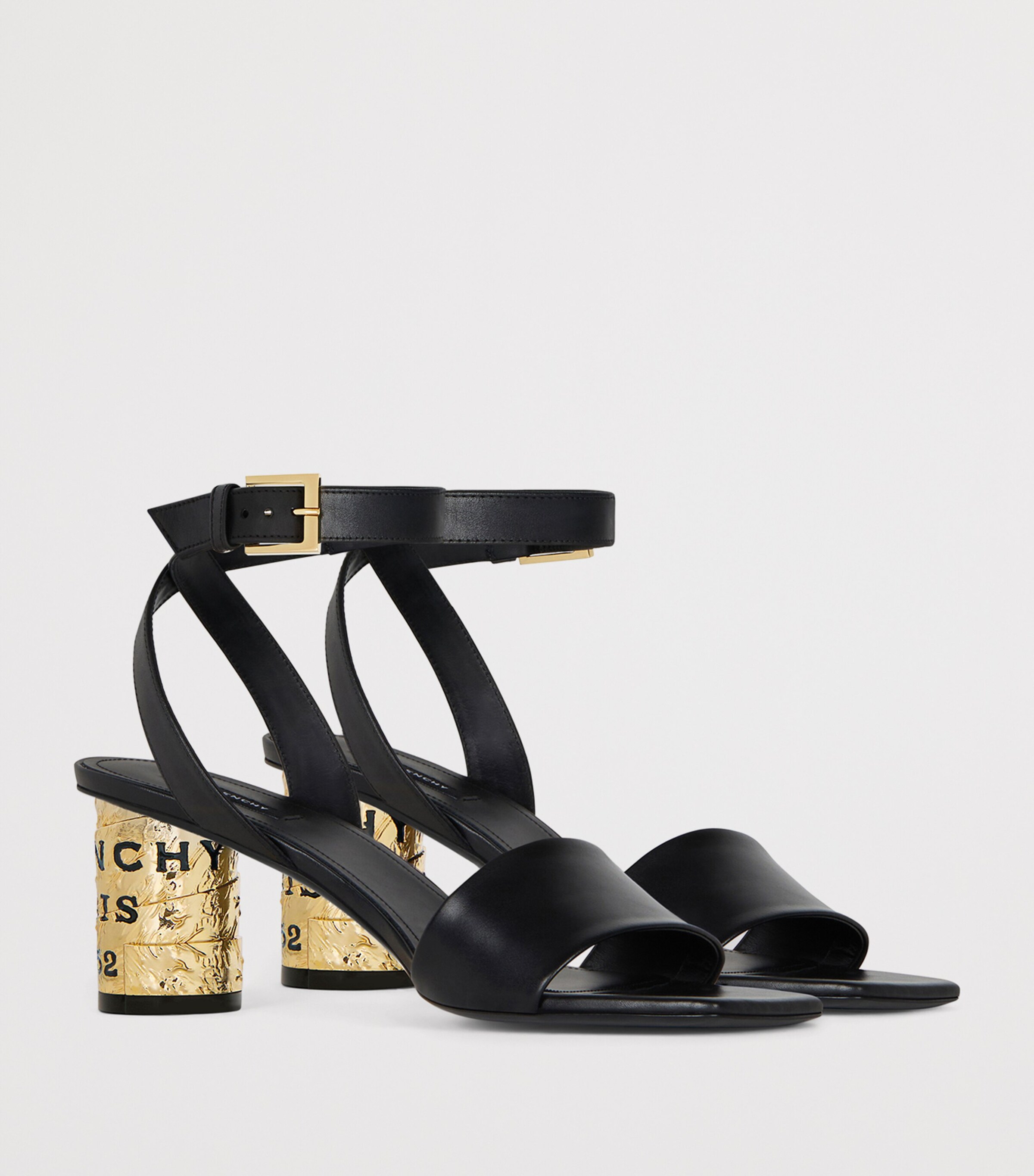 Givenchy Leather Tape Heeled Sandals 65 Black Image 2