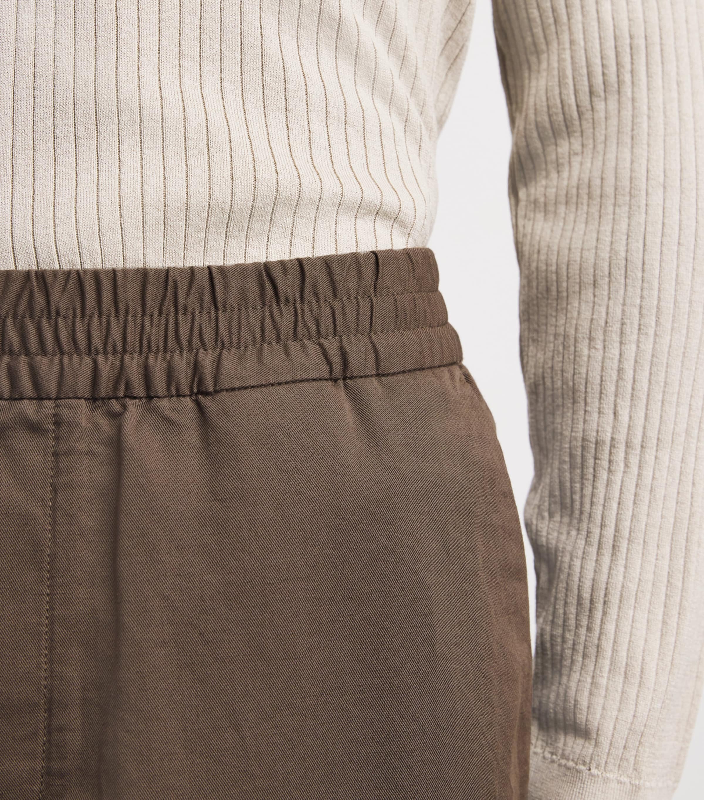 Sunspel Mens Cotton-Linen Straight Trousers Dark Image 3