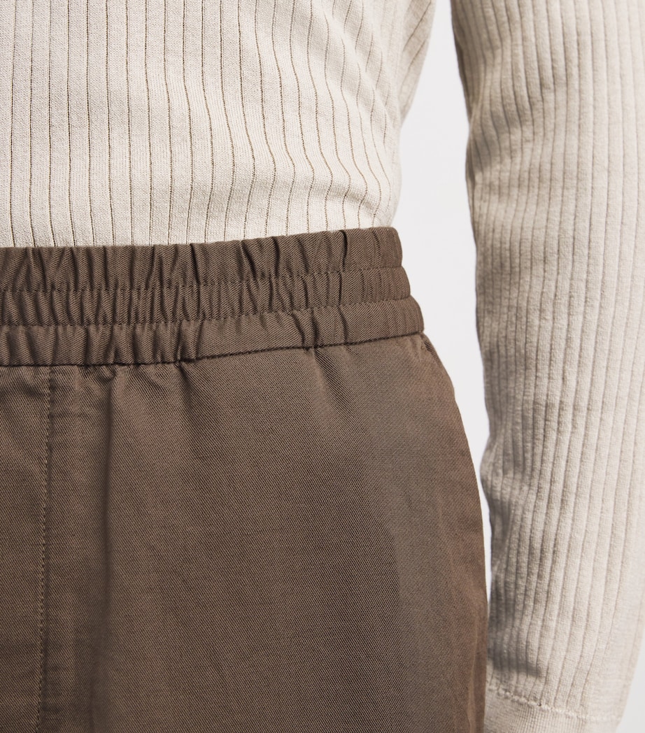 Sunspel Mens Cotton-Linen Straight Trousers Dark Image 3