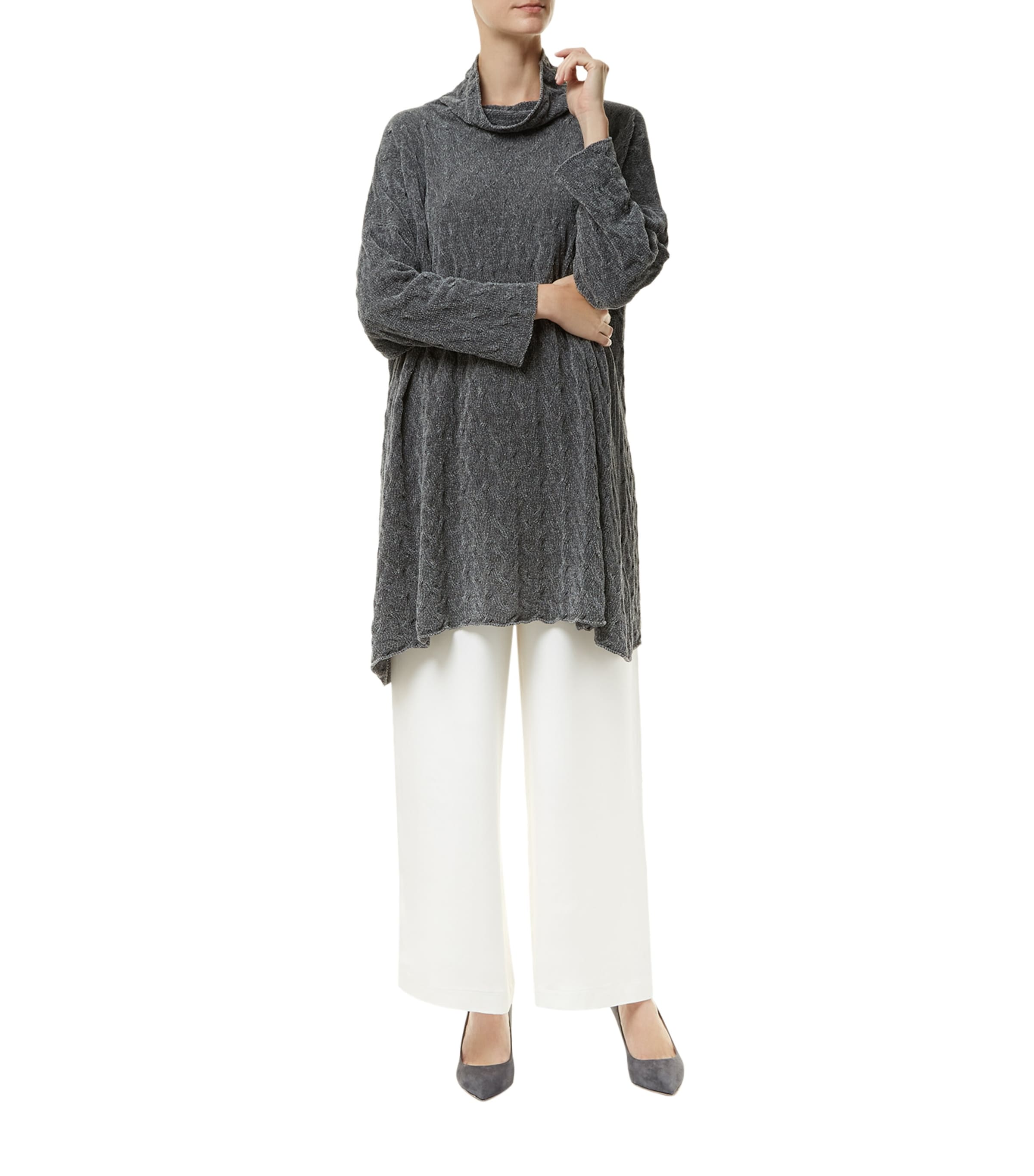 Silk Wide-Leg Trousers WHITE Image 4