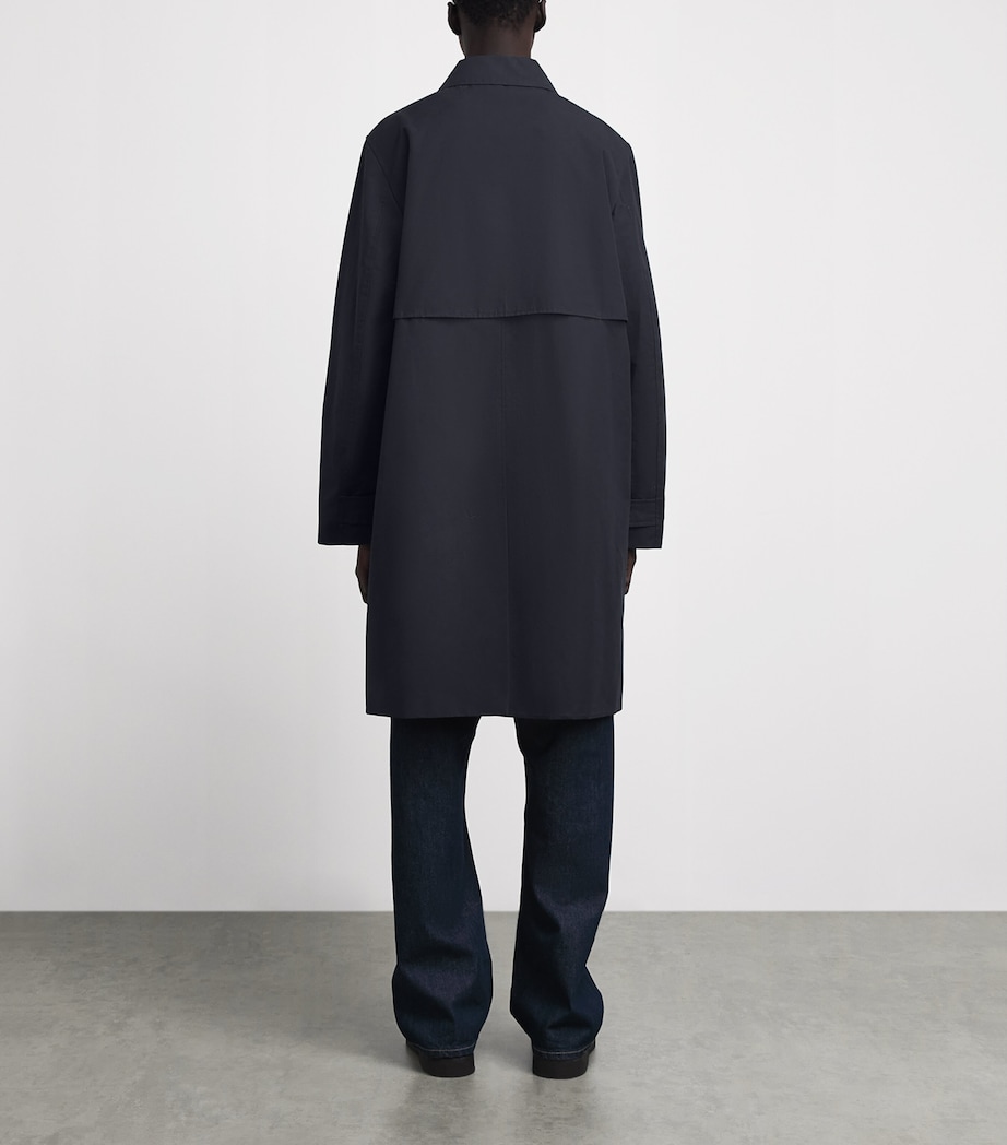 Sunspel Mens Cotton Ventile Overcoat Dark Navy Image 5