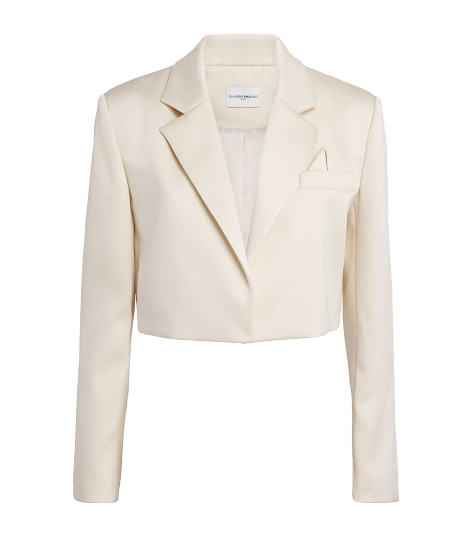 Satin Cropped Vivane Blazer IVORY Image 1