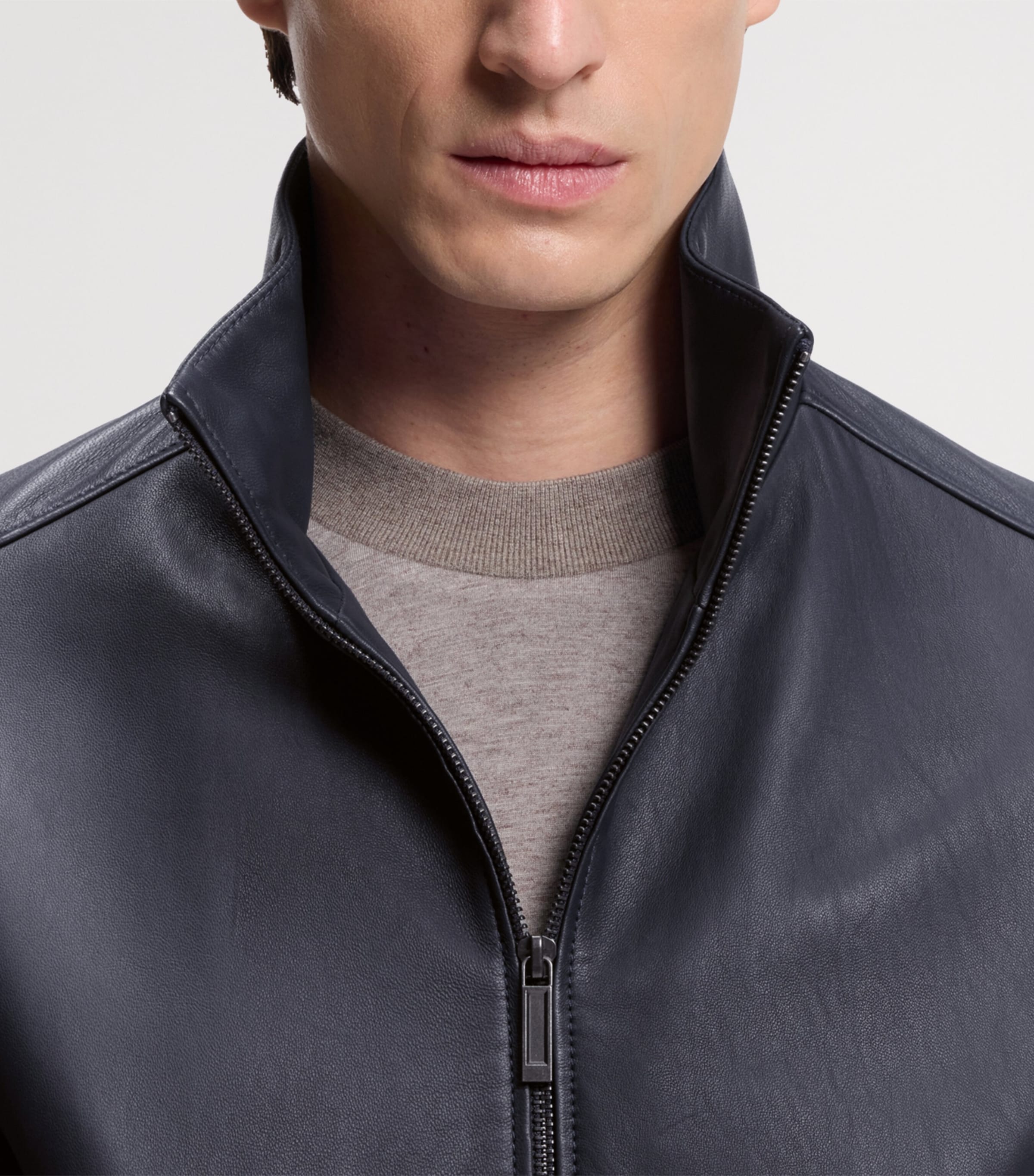 BOSS Mens x Aston Martin Lamb Leather Jacket Image 5