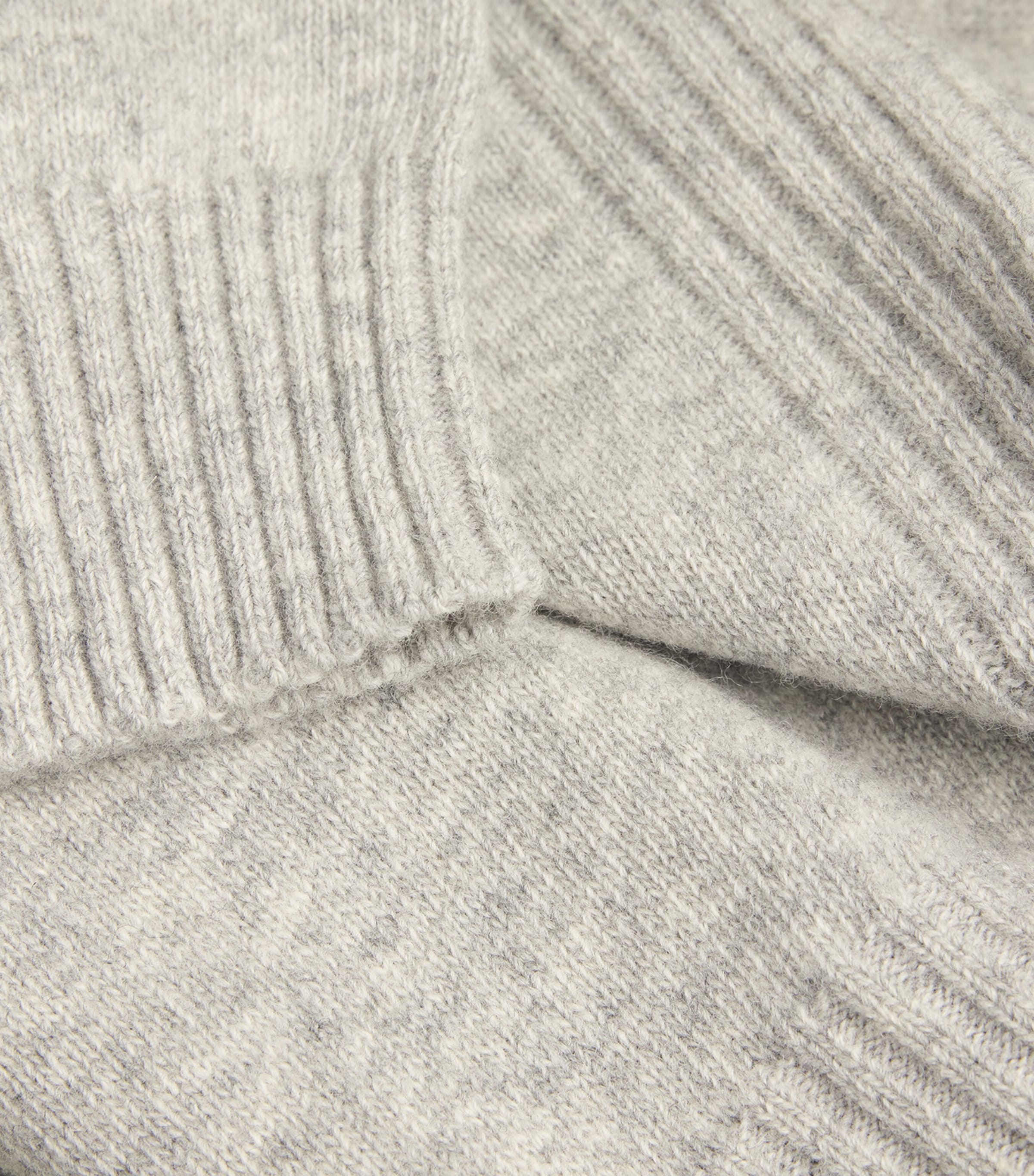 Wool Half-Zip Sweater LT GREY MARL Image 6