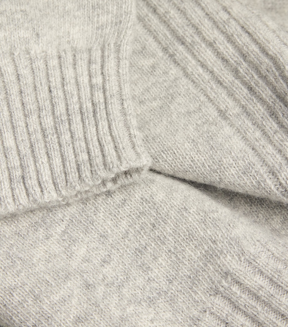 Wool Half-Zip Sweater LT GREY MARL Image 6
