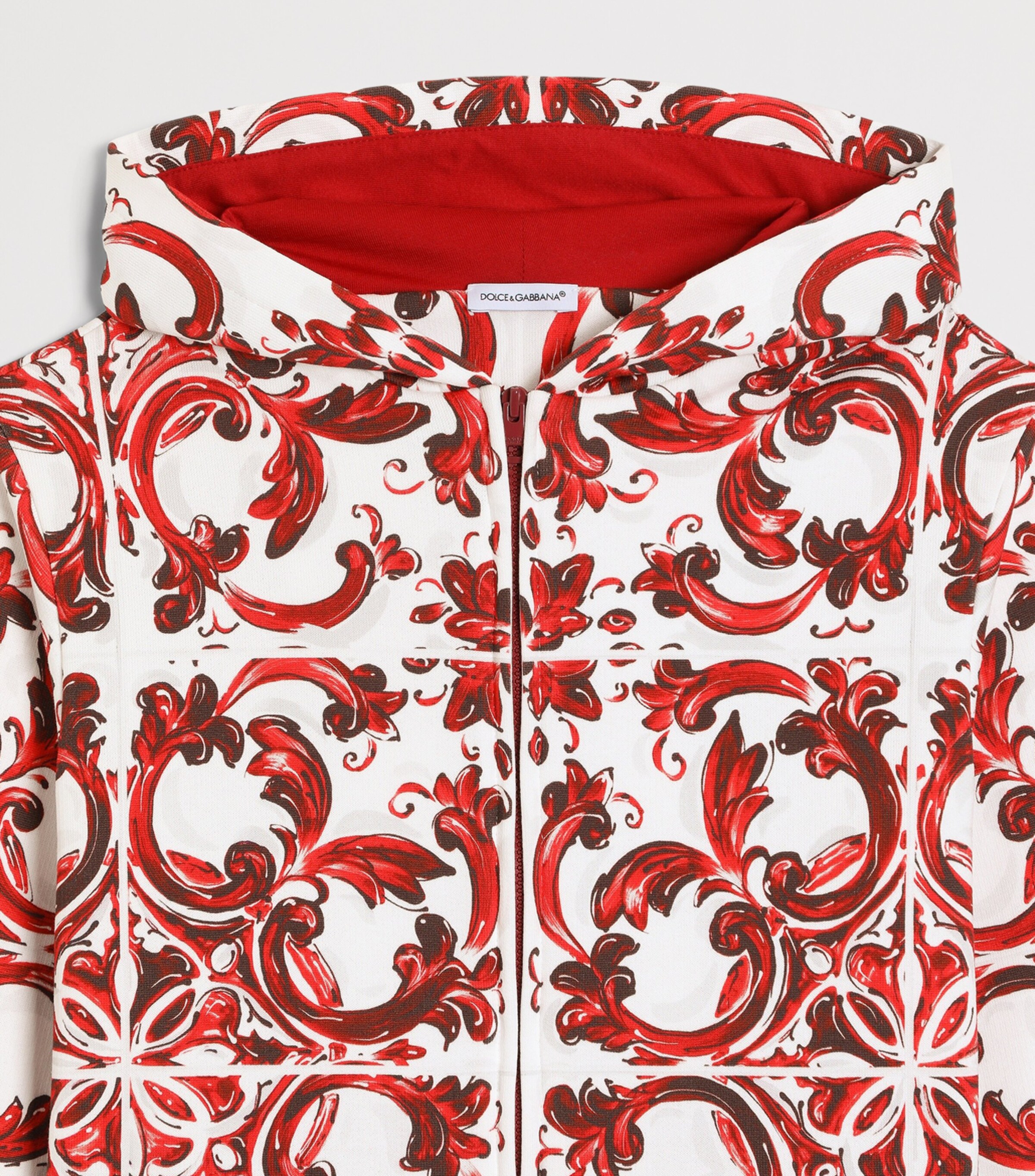 Dolce&Gabbana Kids Majolica Print Hoodie (8-14 Years) Maiolica Ru Image 3