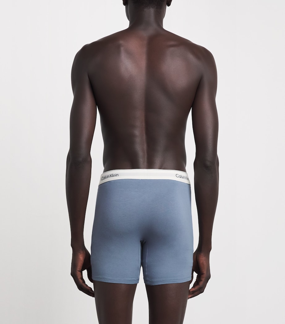 Calvin Klein Mens Stretch-Cotton Icon Boxer Briefs (Pack of 3) Adriatic Royal Image 3
