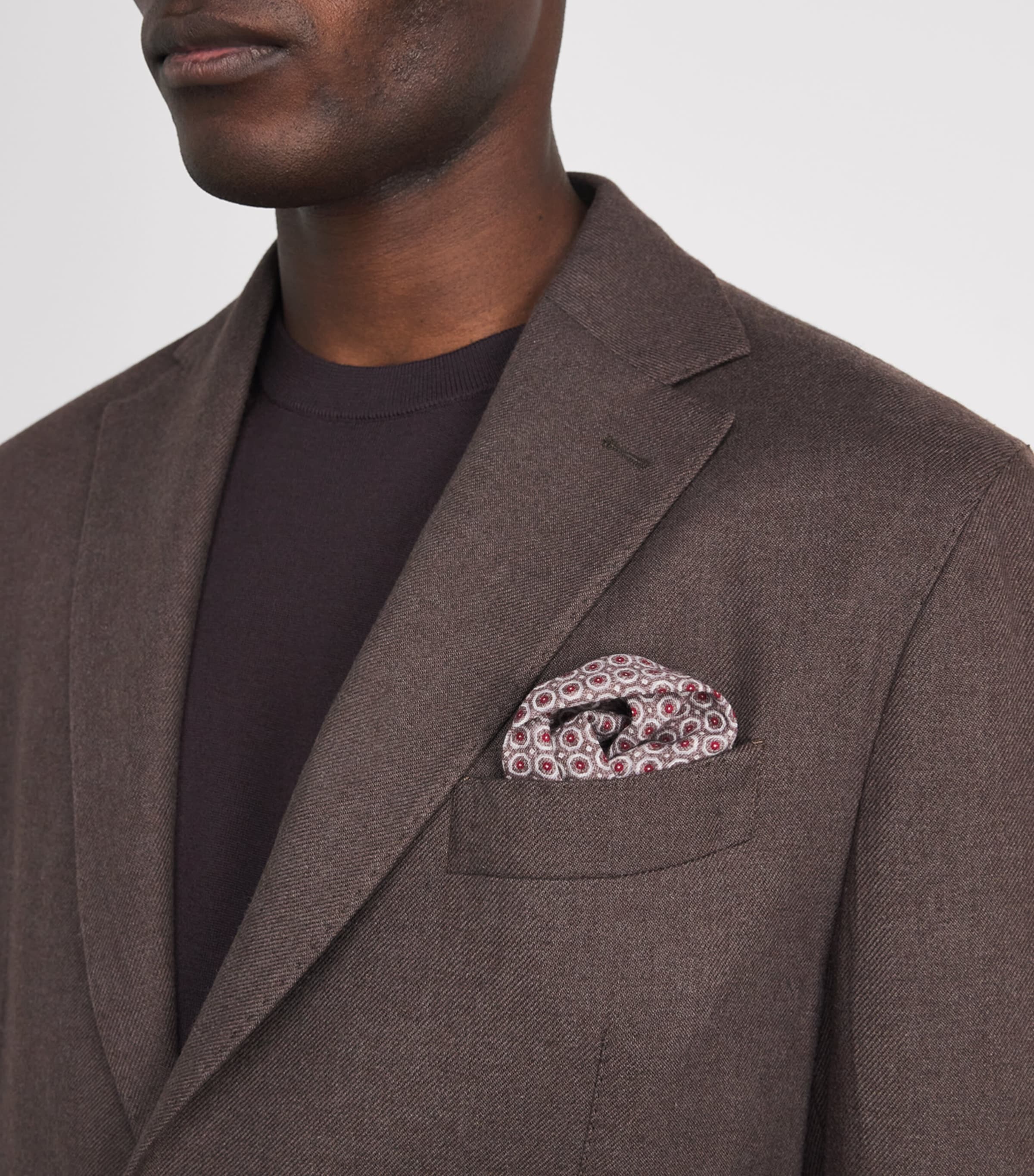 Eleventy Cotton-Wool Geometric Pocket Square Moro, Grigio Ch E Ro Image 2