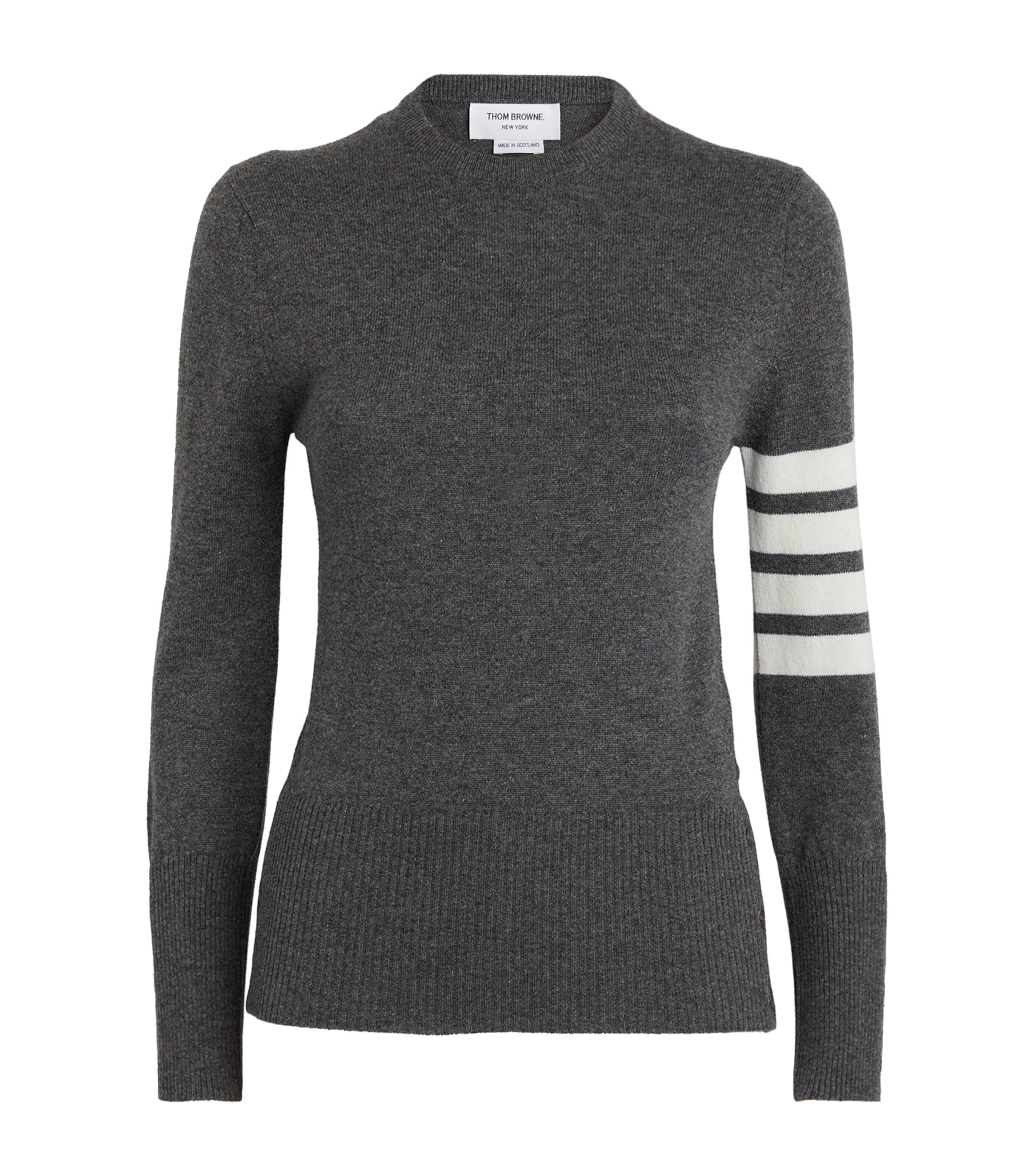 Thom Browne 4-bar Stripe Wool Sweater In Grey