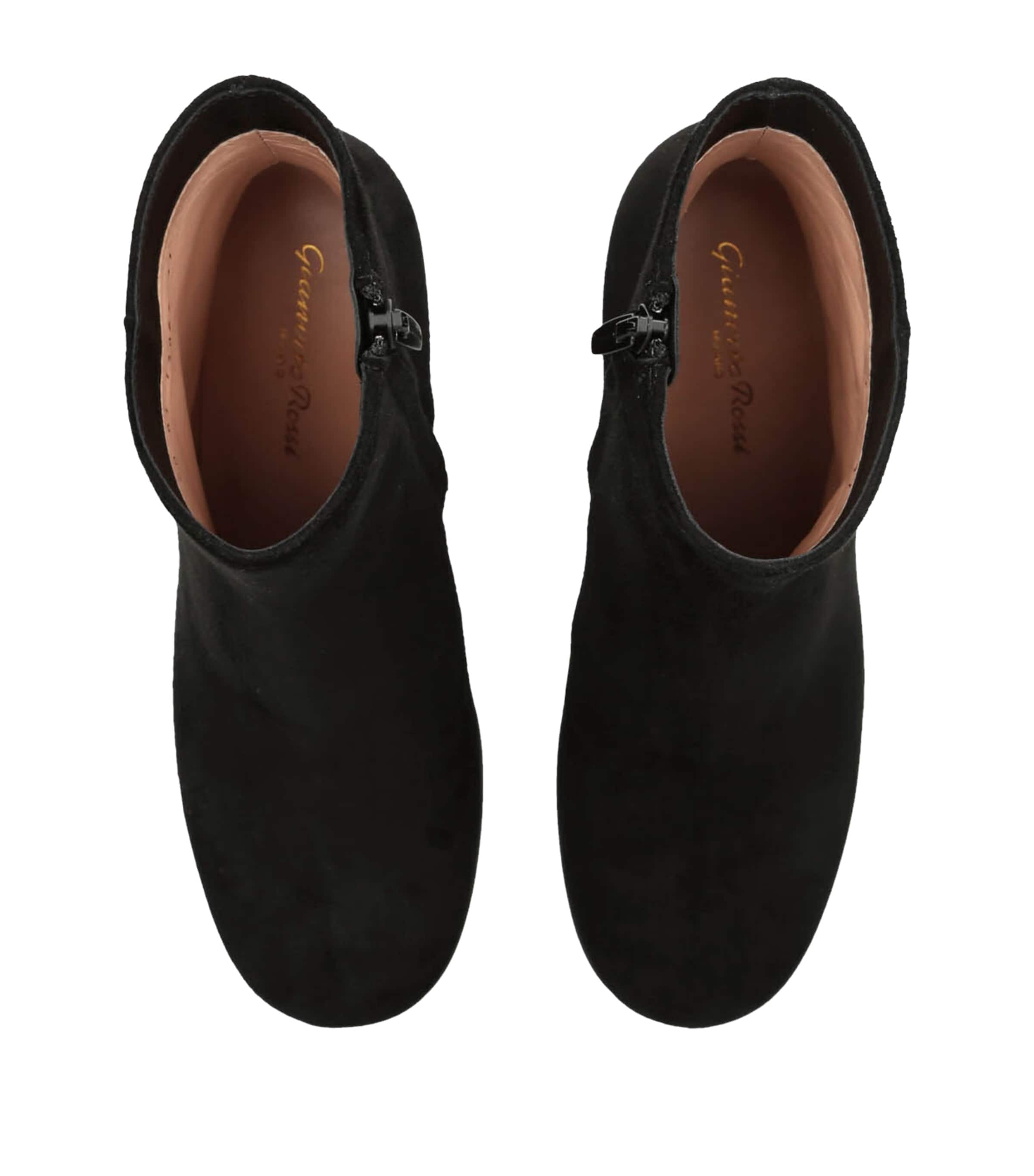 Suede Camoscio Stivale Ankle Boots 70 BLACK Image 4