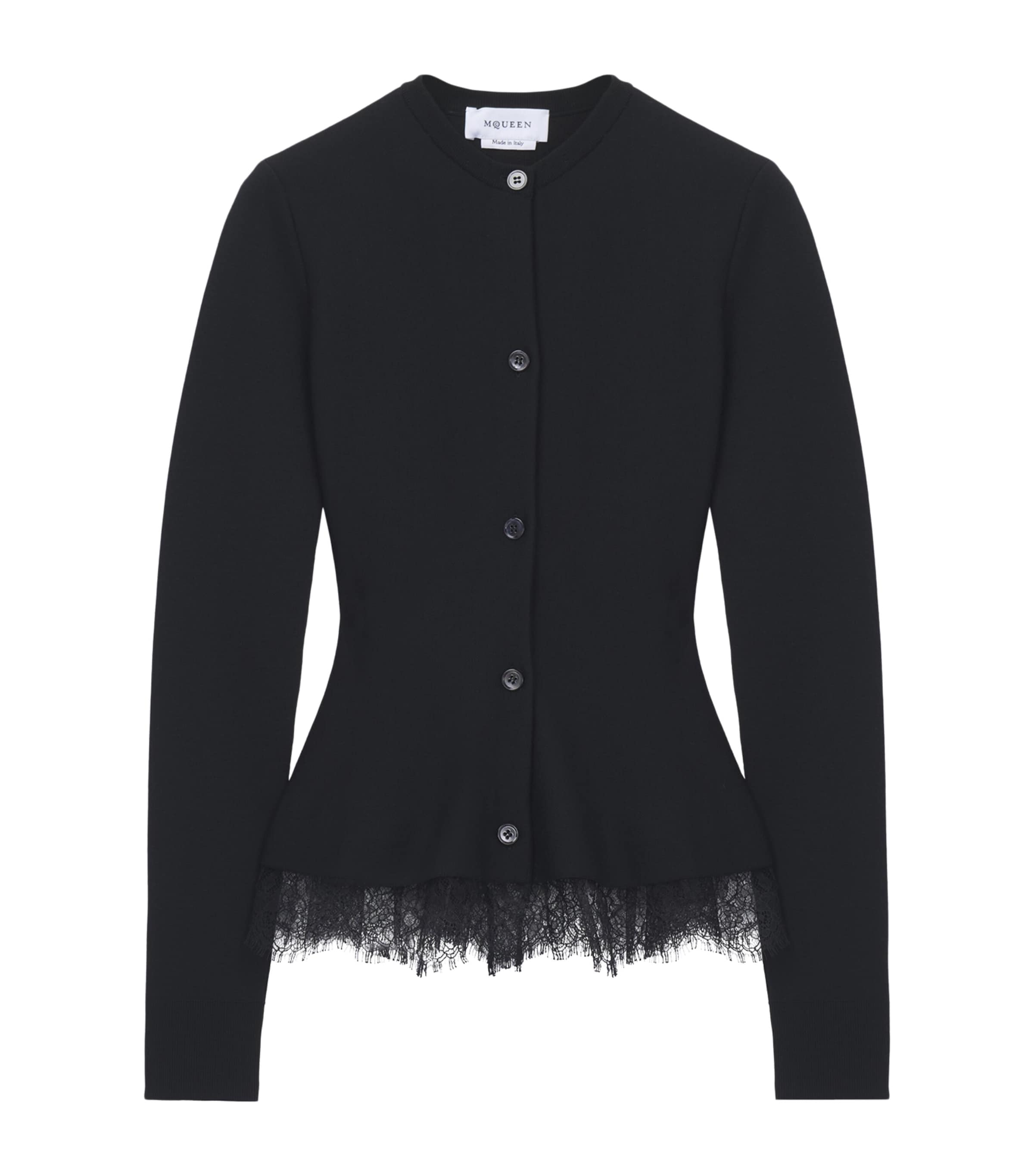 McQueen Womens Lace-Trim Cardigan Image 1