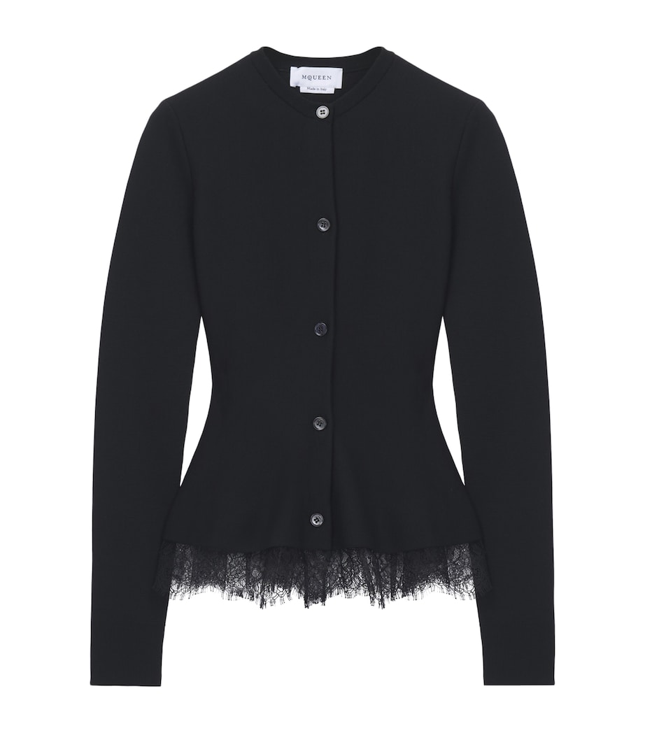 McQueen Womens Lace-Trim Cardigan Image 1