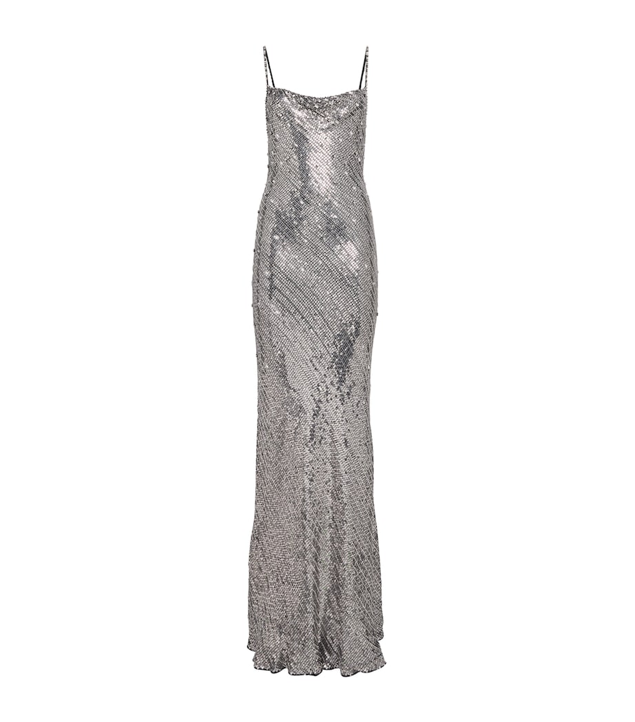 Jenny Packham Womens Sequin Foxx Gown Liquorice Image 1