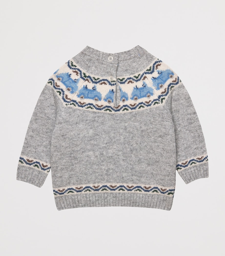 Benji Car Fair Isle Sweater (3-24 Months) GREY MARL Image 2
