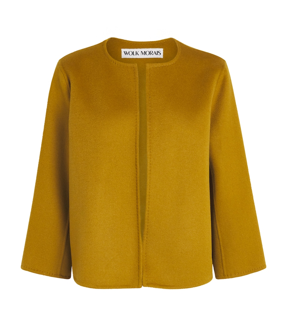Wolk Morais Womens Cashmere Paletot Jacket Chartreuse Image 1