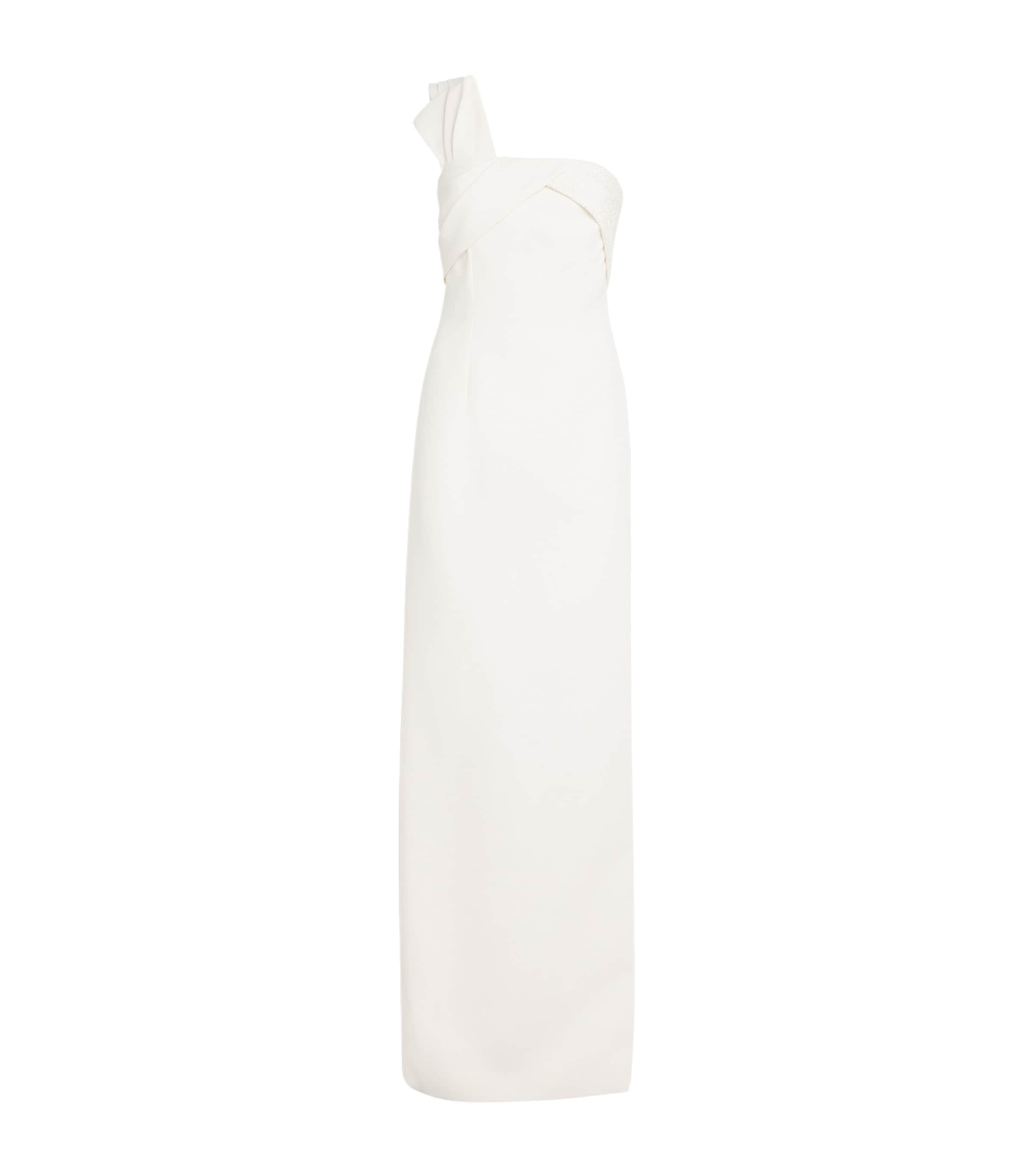 E.stott E. Stott Embellished One-shoulder Selina Gown In White