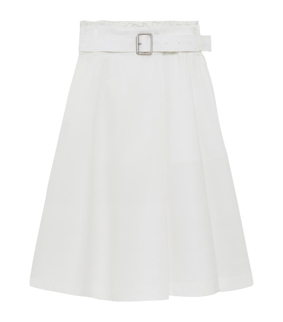 LOEWE Womens Cotton Belted Midi Skirt White Image 1