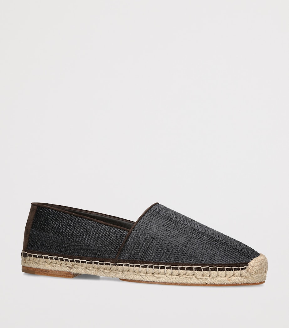 Brunello Cucinelli Suede-Trim Espadrilles Black/comb Image 2