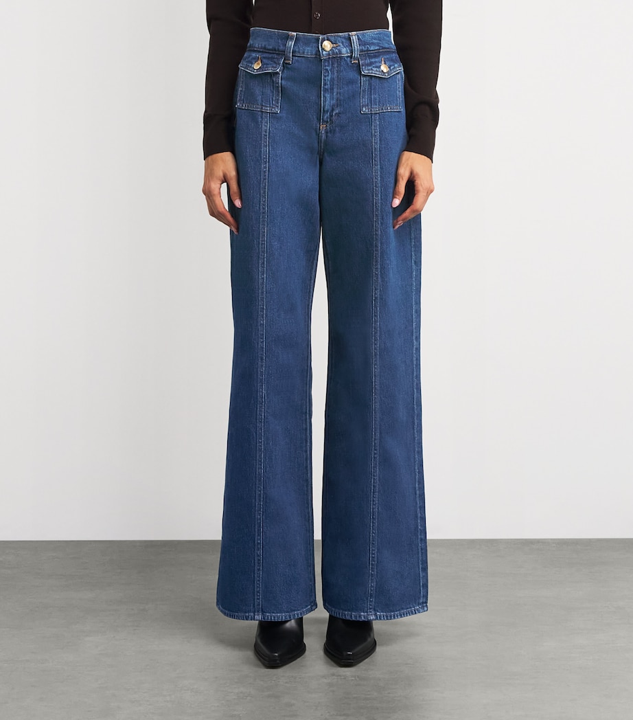 Patched-Pocket Lotta Flared Jeans U71BH Image 3