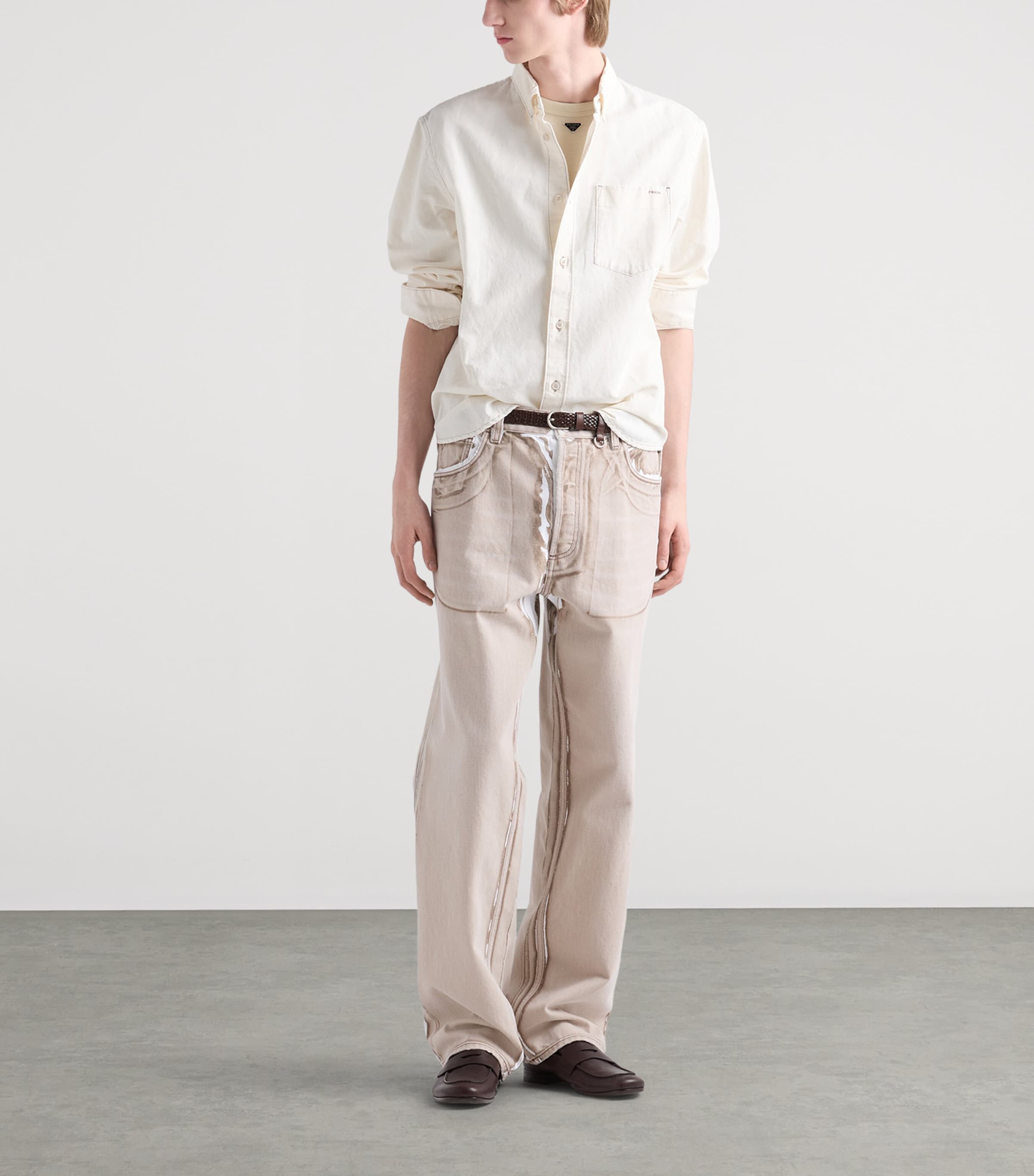 Prada Mens Printed Straight Jeans Image 2