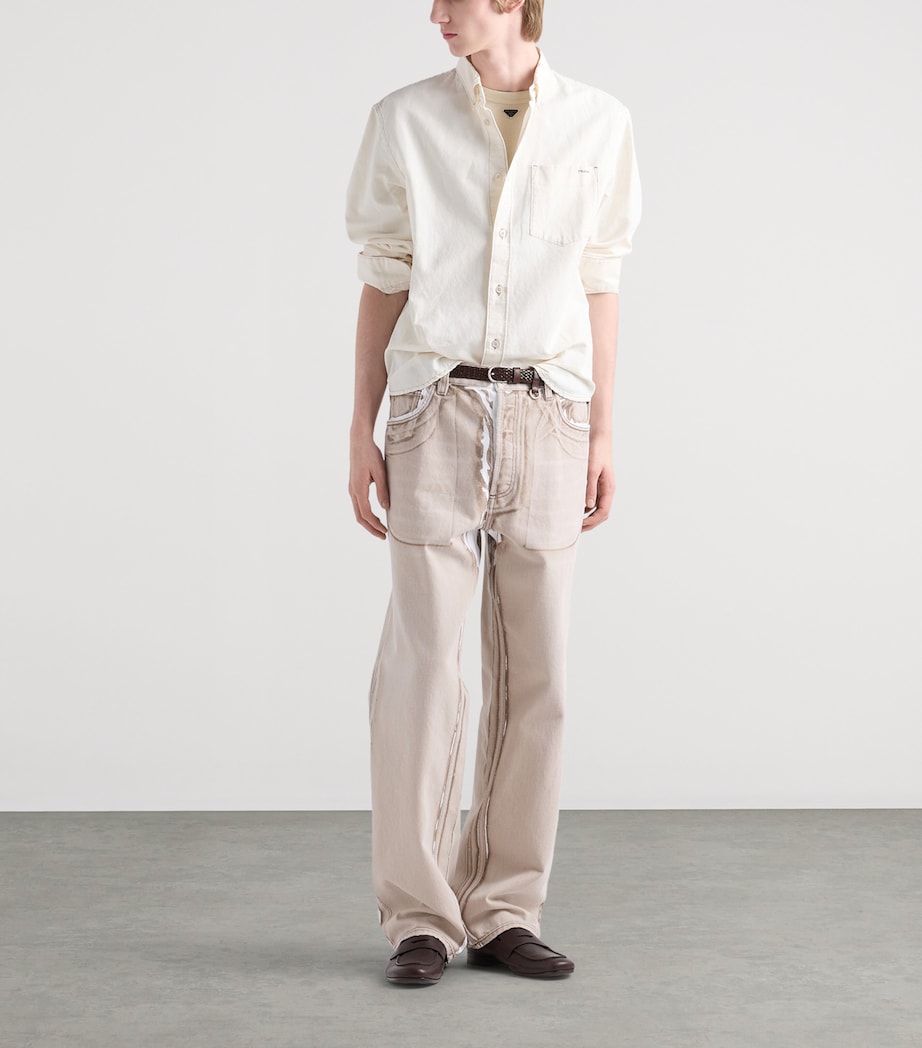 Prada Mens Printed Straight Jeans Image 2