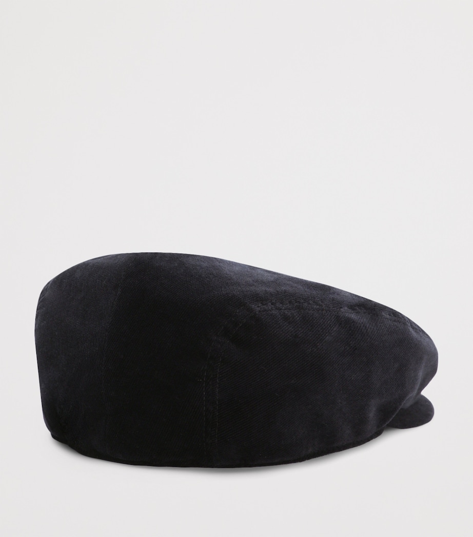 Velvet Flat Cap N0000-BLACK Image 3