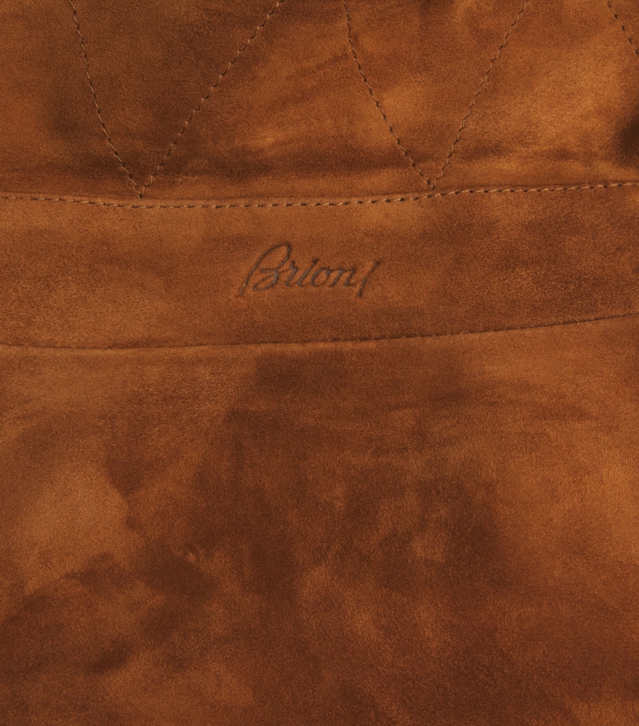 Brioni Mens Lambskin Suede Bomber Jacket Image 6