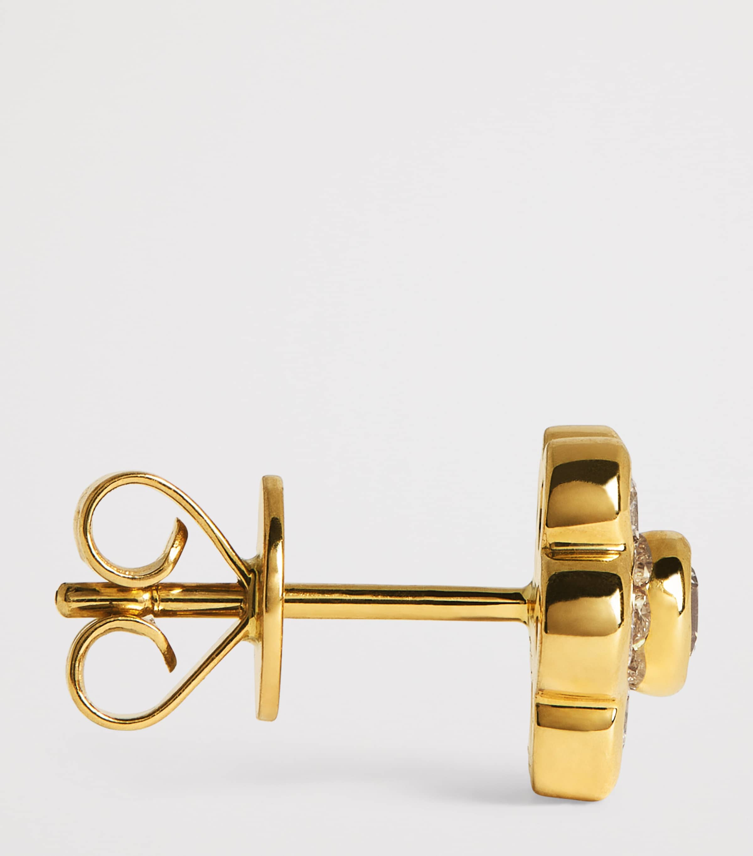 Yellow Gold and Diamond Flora Stud Earrings YELLOW GOLD Image 4