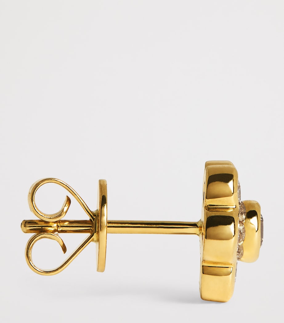 Yellow Gold and Diamond Flora Stud Earrings YELLOW GOLD Image 4