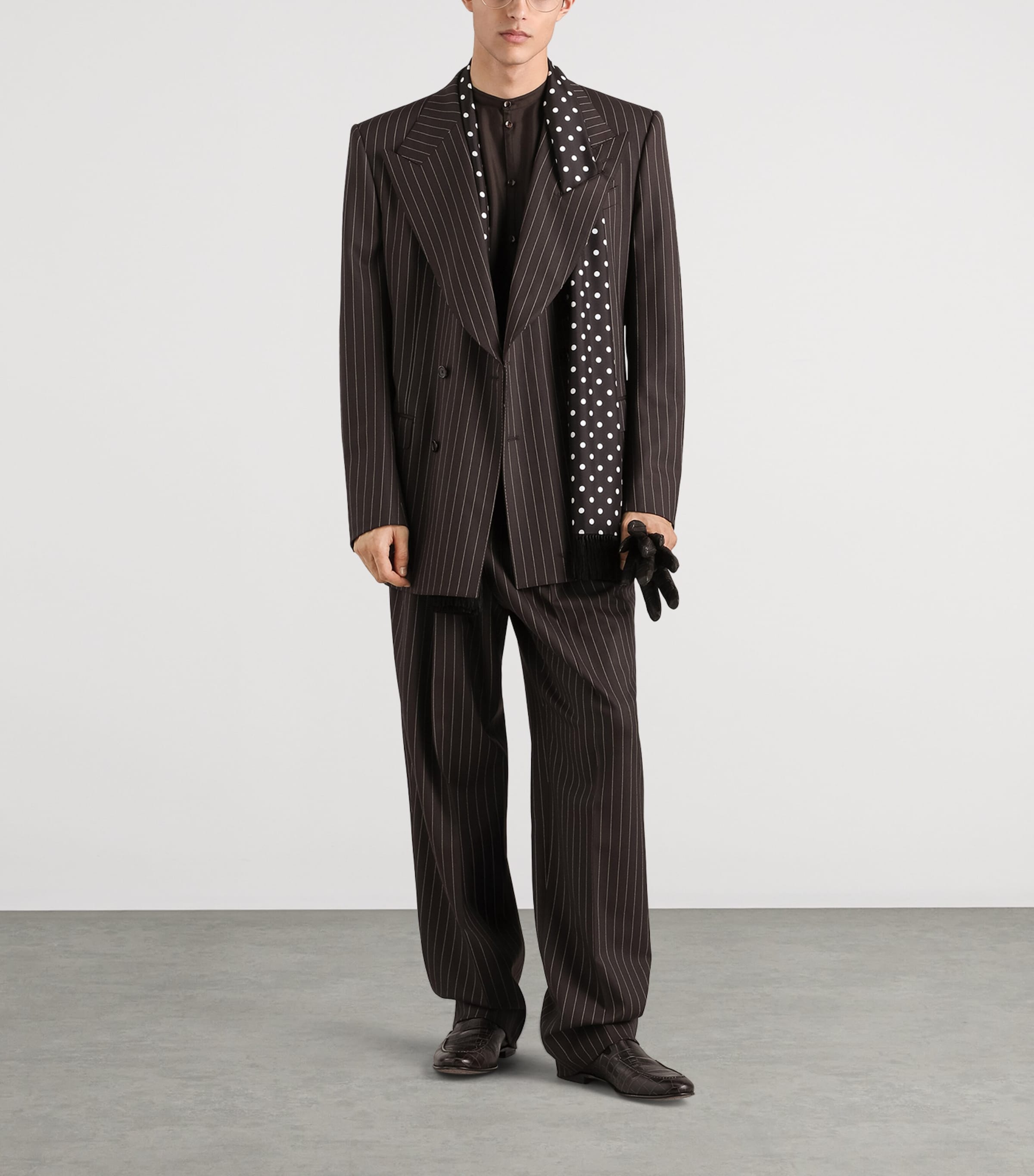 Dolce&Gabbana Mens Silk Shirt Brown Grey Image 4