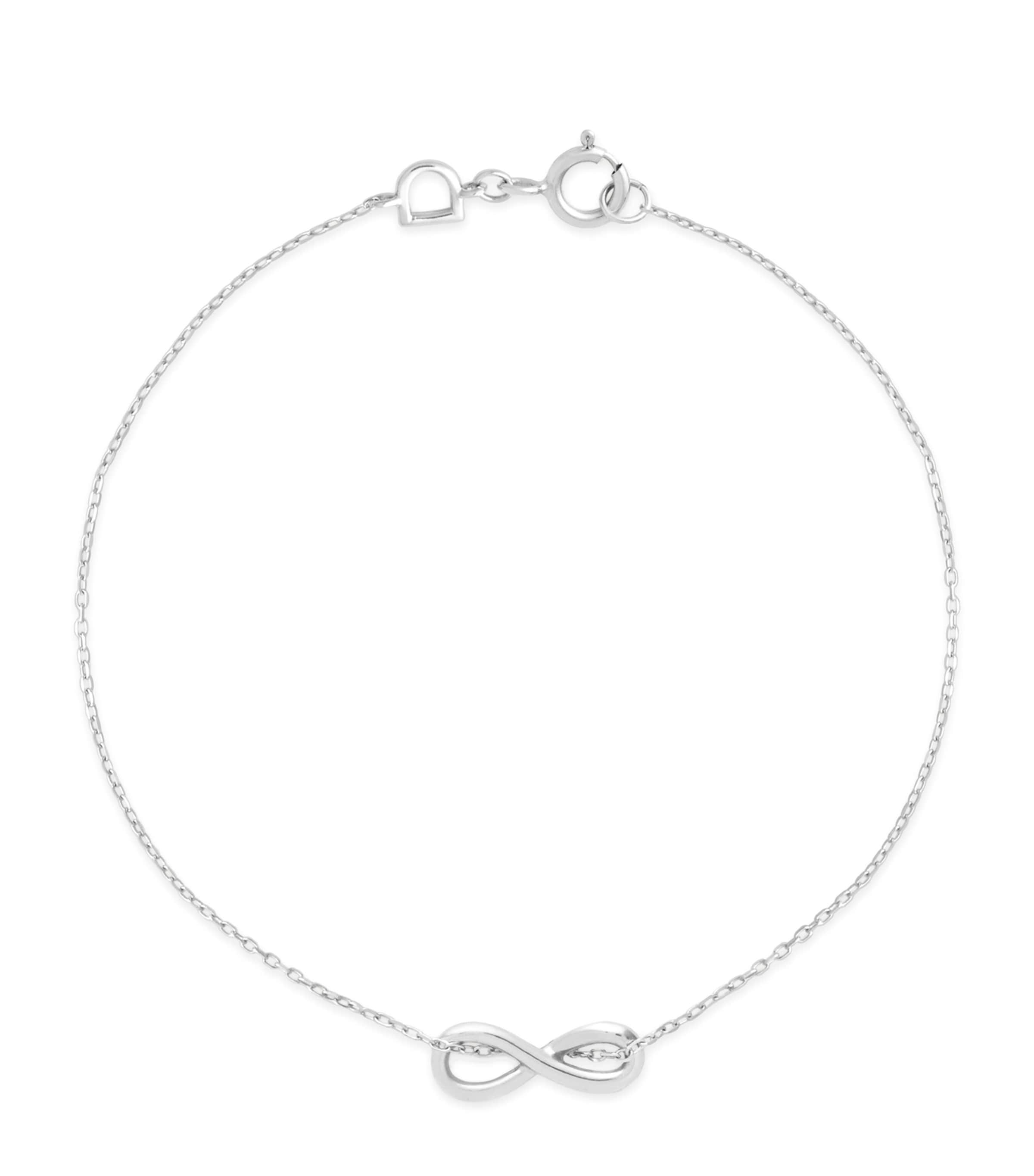 Astrid & Miyu White Gold Infinite Pendant Bracelet