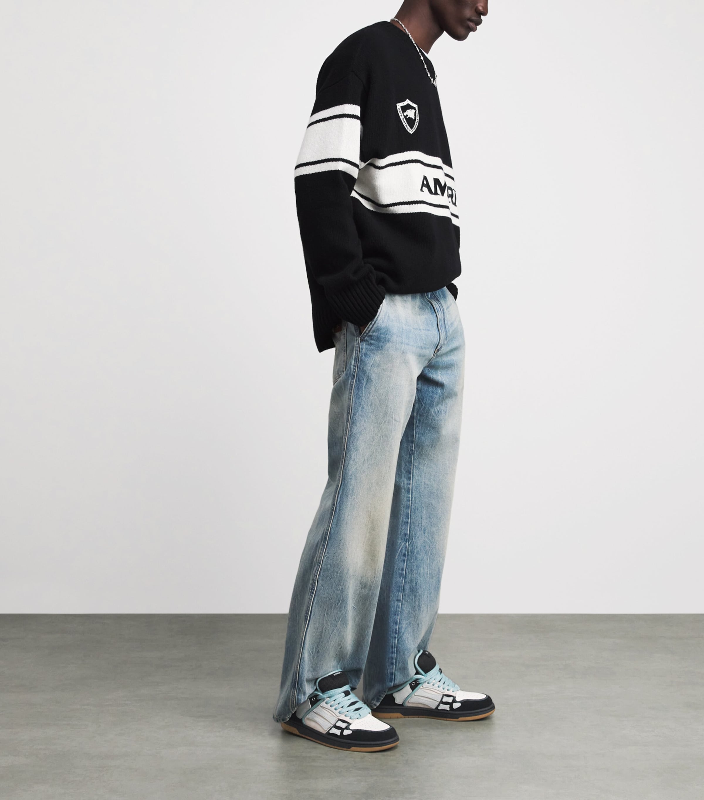 AMIRI Suede Skel Top Low Sneakers Black Image 4