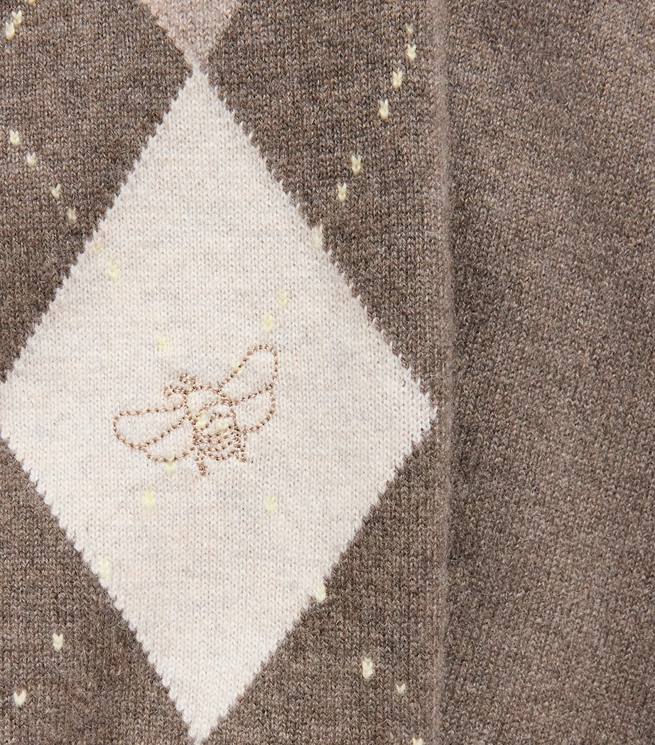 Johnstons Of Elgin Womens Cashmere Argyle Cardigan Hthcot Clrway Image 6