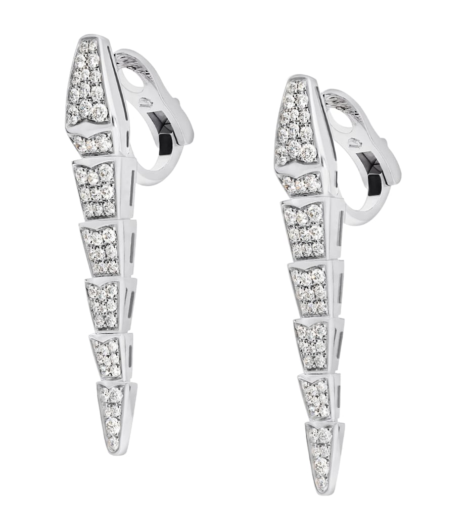 White Gold and Diamond Serpenti Viper Drop Earrings WHITE GOLD Image 2
