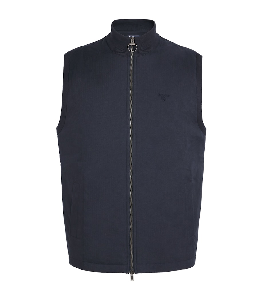 Cotton Knitted Dryburn Gilet NY91 NAVY Image 1