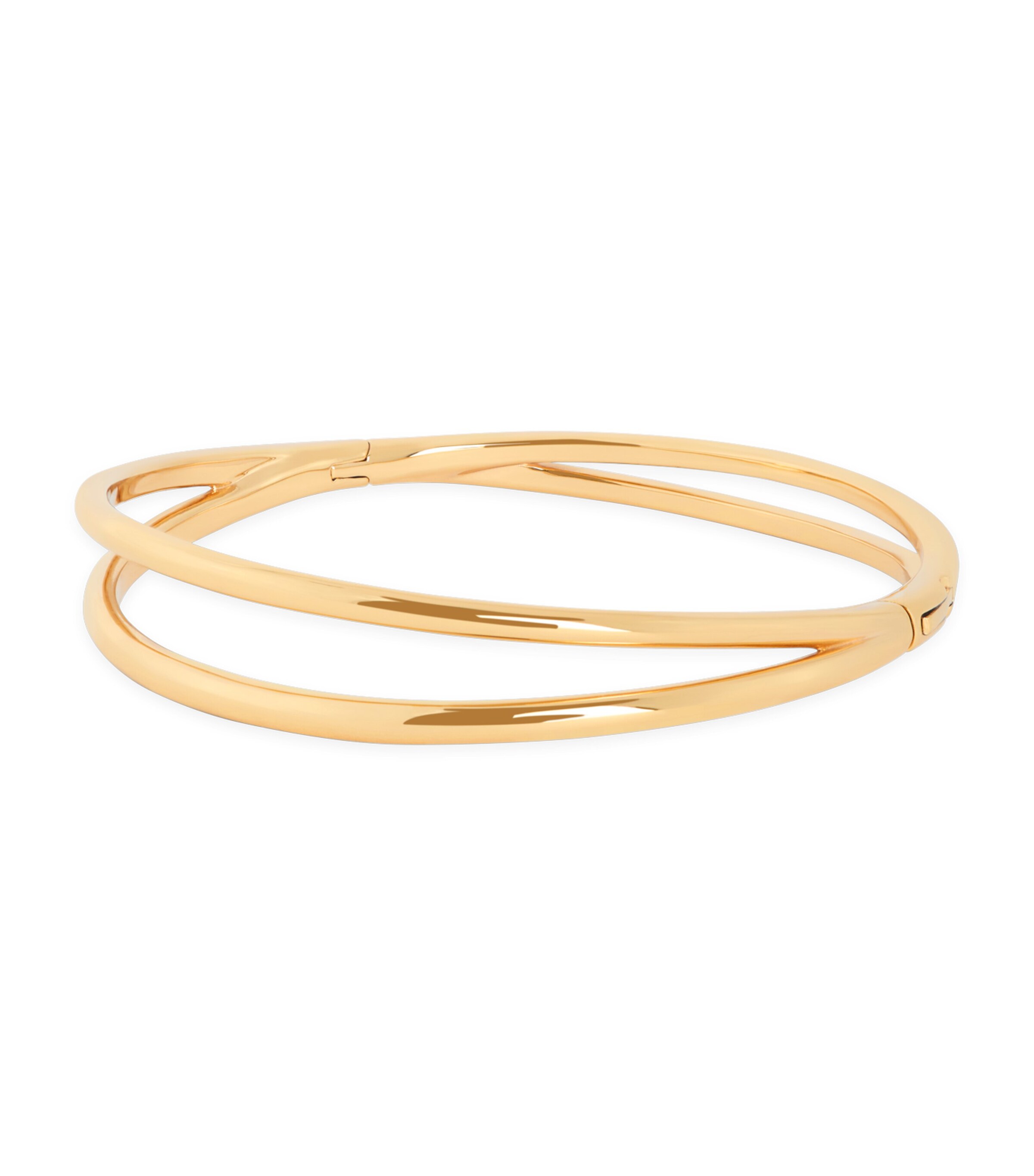 Astrid & Miyu Crossover Illusion Twist Bangle Gold Image 1