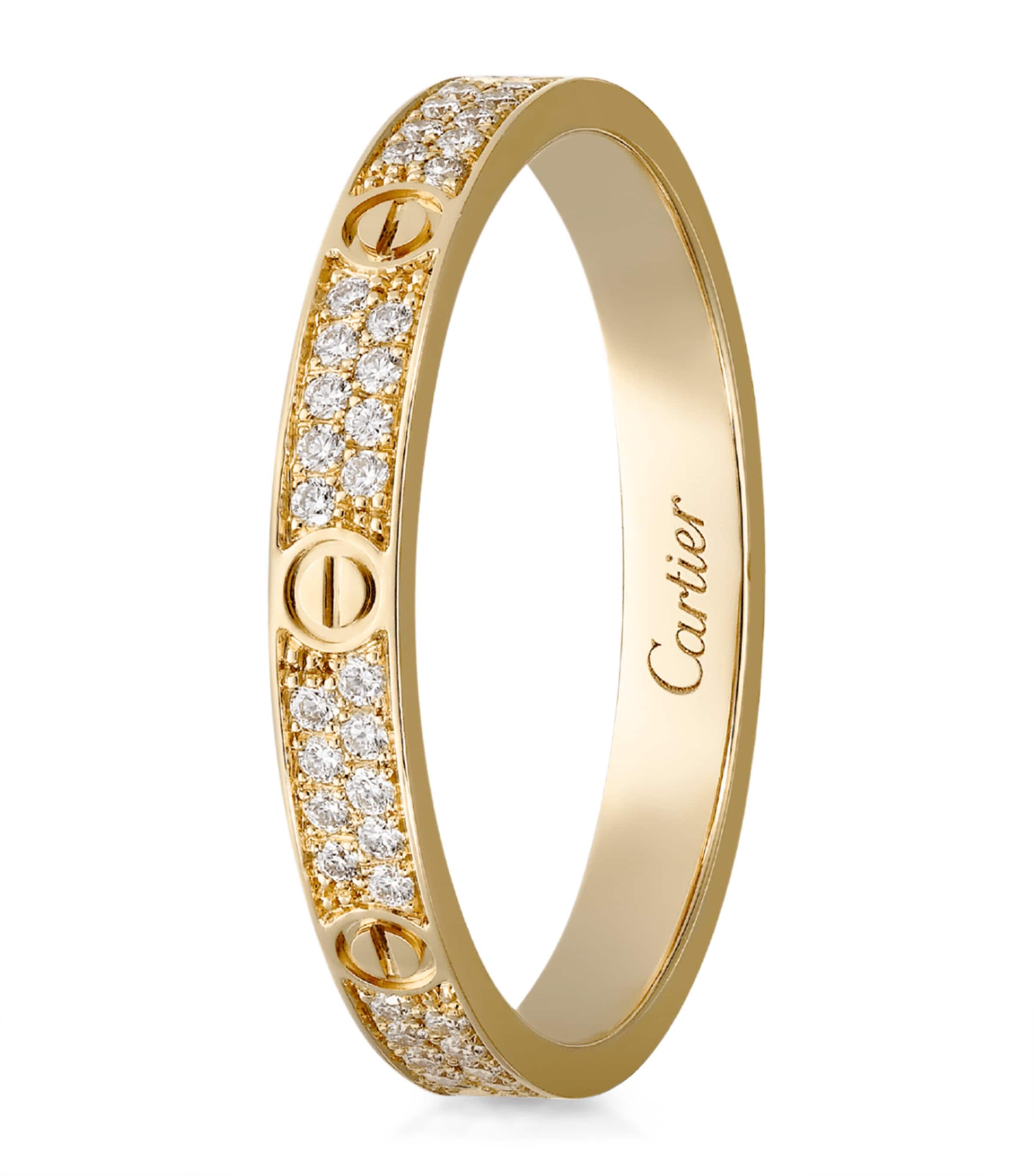 Small Yellow Gold and Diamond LOVE Ring YELLOW GOLD Image 4