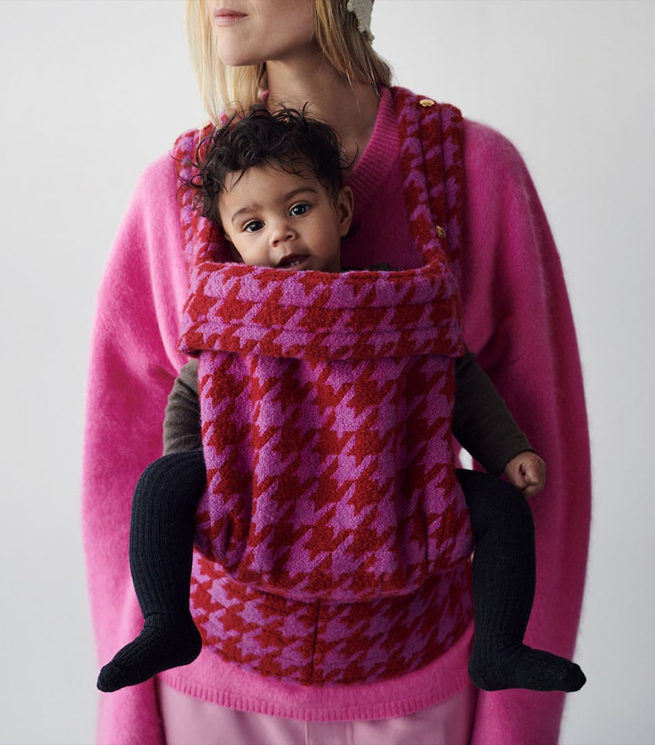 Artipoppe Cashmere-Cotton-Silk Zeitgeist Java Baby Carrier Red Pink Houndstooth Image 4
