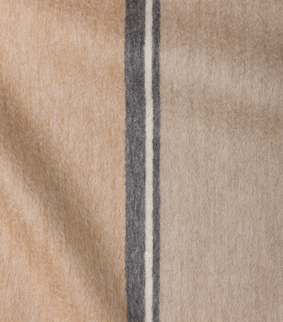 Wool-Cashmere Two-Tone Throw F073Z Image 2