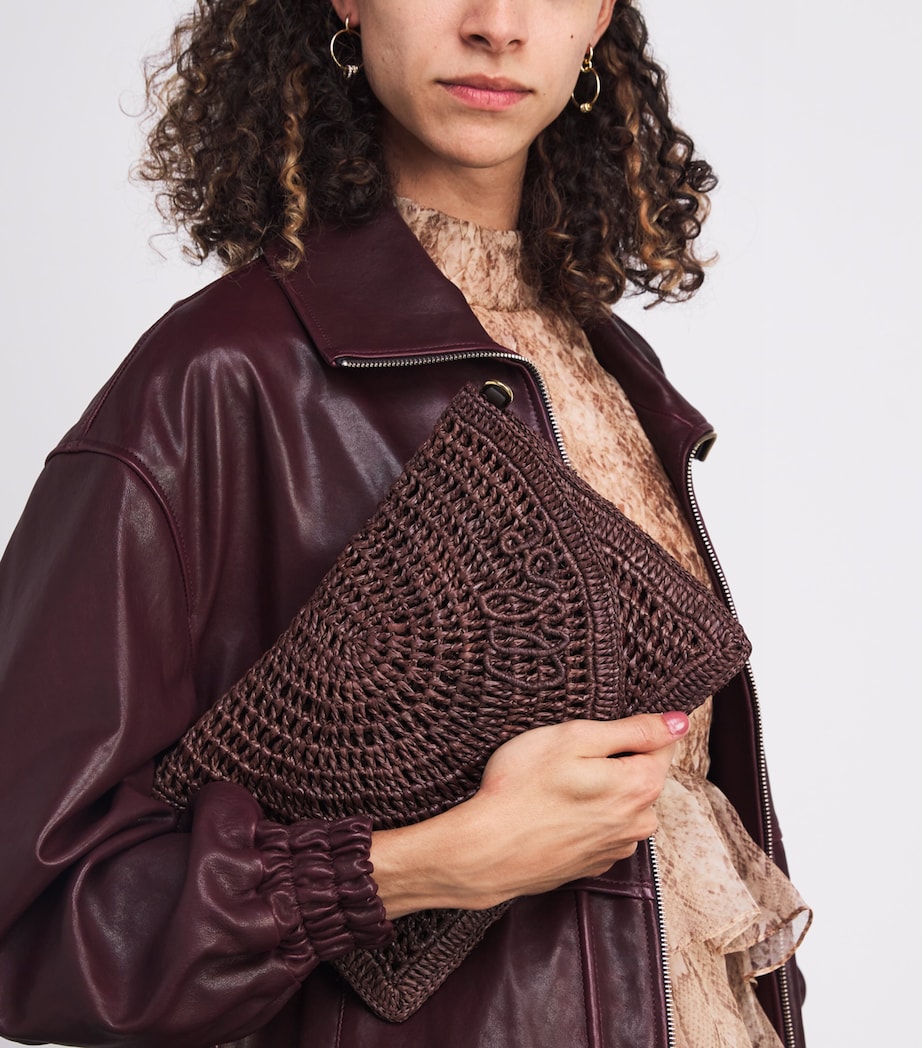 Raffia Summer Banana Shoulder Bag KOHL BROWN Image 2