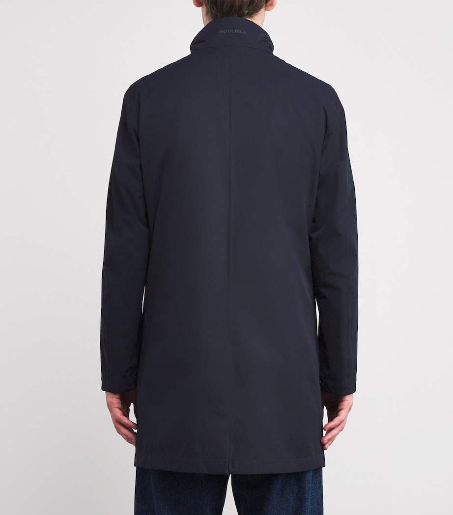 Woolrich Mens Waterproof 2-In-1 Car Coat Melton Blue Image 4