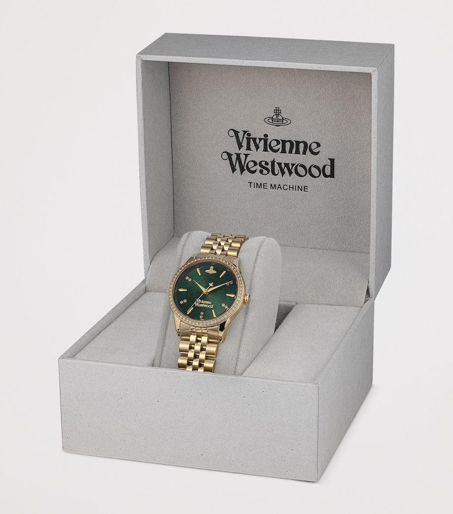 Vivienne Westwood Stainless Steel Little Wallace Watch 32mm Gold Green Image 4